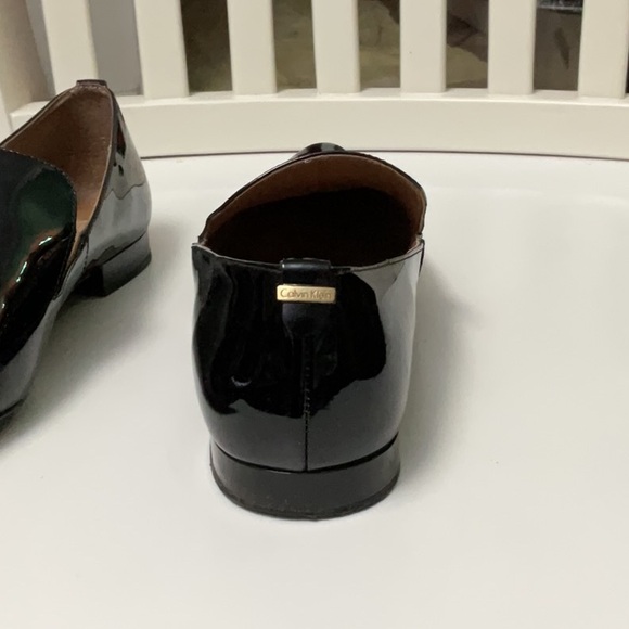 Calvin Klein Black Leather Loafers Flats - Picture 3 of 10